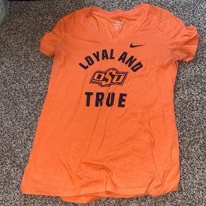 Orange Nike Oklahoma state v-neck t-shirt